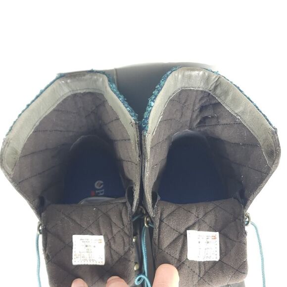 The North Face Women's Ballard US8 Brown Blue Oiled Leather Knit Lace Up Boots - Picture 5 of 16